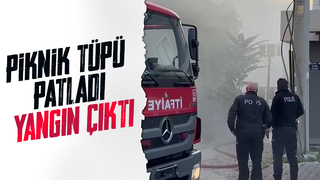 Balkondaki piknik tüpü patladı