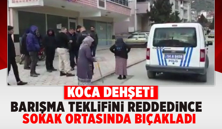 Barışma teklifini reddeden eşini sokak ortasında bıçakladı