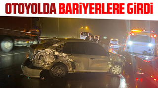Bariyerlere çarpan otomobilde 1 kişi yaralandı