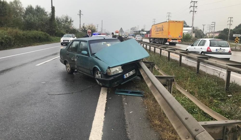 Bariyerlere çarparak durabildi