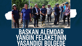 Başkan Alemdar yangın bölgesinde