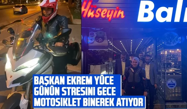 Başkan Ekrem Yüce motosiklete atlayıp şehri dolaştı