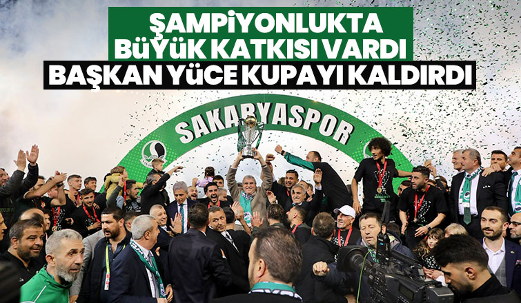 Başkan Ekrem Yüce, şampiyonluk kupasını kaldırdı