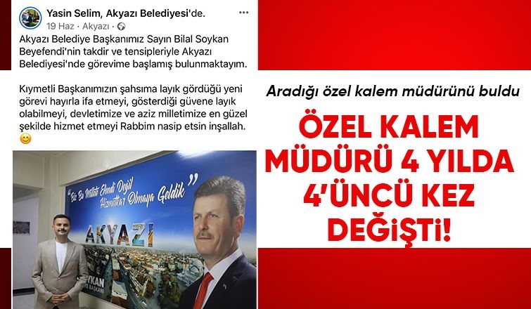 Başkan Soykan'a 4 Yılda 4 Özel Kalem Müdürü