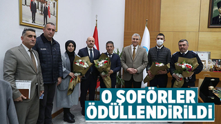 Başkan Yüce o şoförleri ödüllendirdi