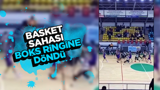 Basket sahası boks ringine dönüştü