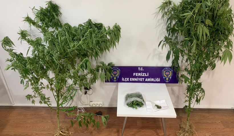 Baskın yapılan evde uyuşturucu ele geçirildi