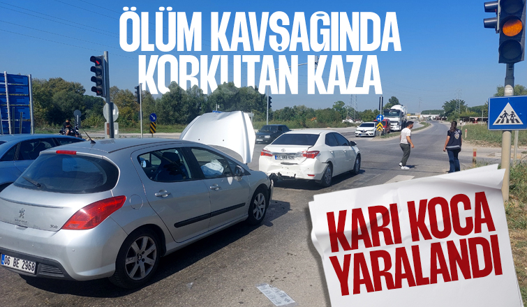 Batakköy ışıklarında kaza 2 yaralı