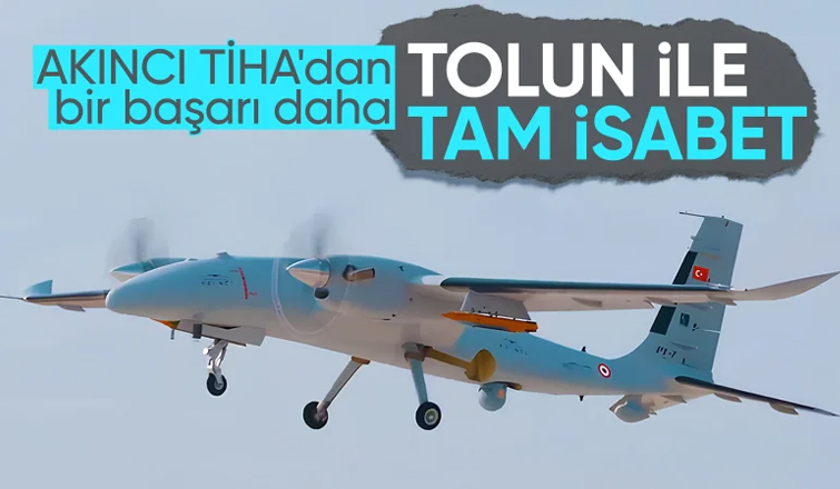 Bayraktar AKINCI TİHA, TOLUN mühimmat atış testini başarıyla tamamladı