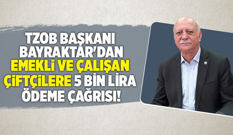Bayraktar: Emekli ve çalışan çiftçilere 5 bin lira ödensin