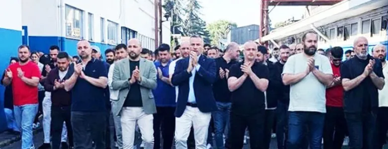 Bayram sonrası fabrikada protesto