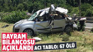 Bayram tatilindeki kazalarda 67 kişi öldü