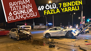Bayram tatilinin 6 gününde kazalarda 49 kişi öldü