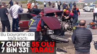 Bayram tatilinin 7. gününde trafik kazalarında 55 kişi can verdi