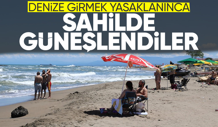Bayramda sahilde güneşlendiler