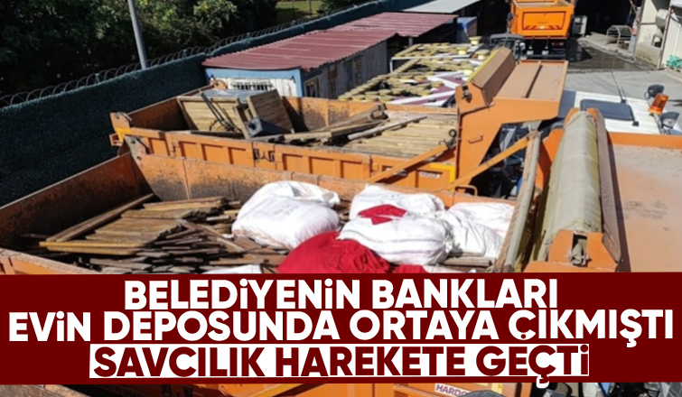 Belediye malzemeleri evin deposunda çıktı