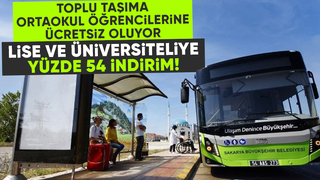 Belediye otobüslerinde lise ve üniversite öğrencilerine yüzde 54 indirim