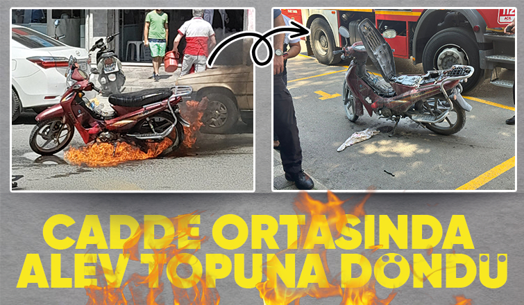 Benzin hortumu koptu alevler içinde kaldı