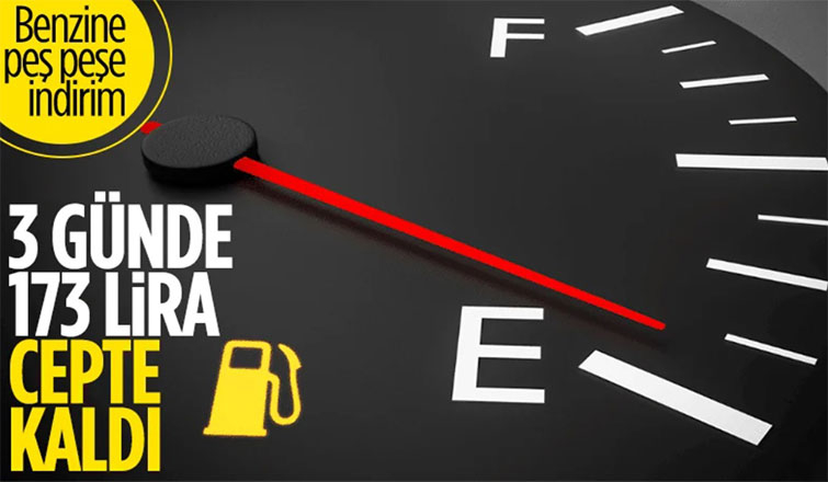 Benzine gelen çifte indirim depoya 173 TL olarak yansıdı