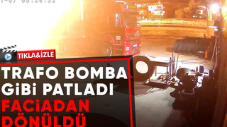 Benzinlikteki trafo bomba gibi patladı