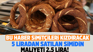 Beş liradan satılan simidin maliyeti 2,5 lira