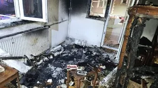 Binada yangın paniği