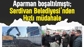 Binadakiler tahliye edilmişti, belediyeden hızlı müdahale