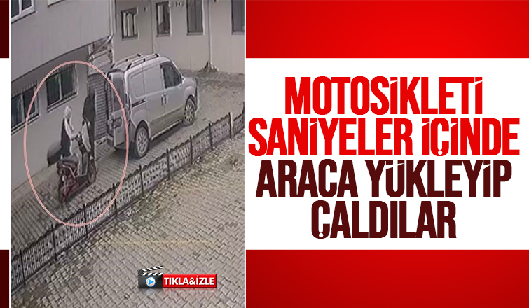 Binanın önünden motosikleti saniyeler içinde çaldılar