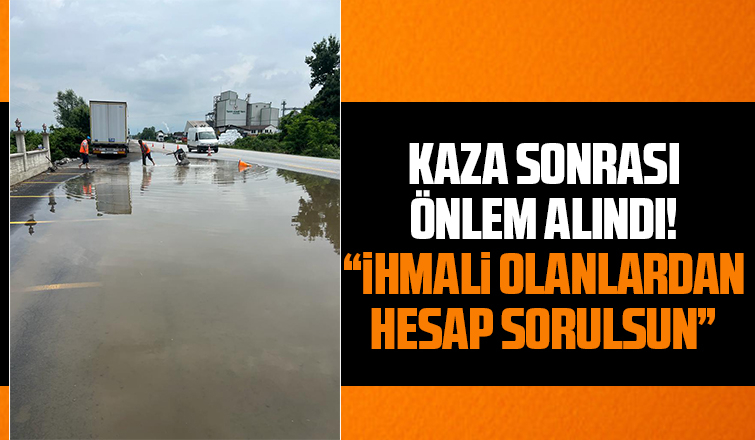 Bir kişinin öldüğü yolda kaza sonrası önlem