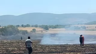 Bir kıvılcım 30 dönüm buğdayı yaktı