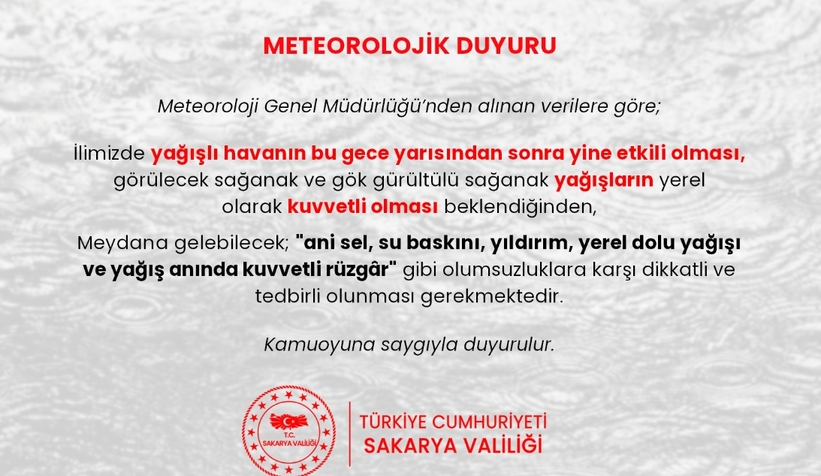 Bir uyarıda Valilikten