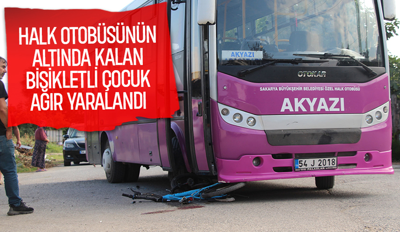 Bisikletli çocuk halk otobüsünün altında kaldı
