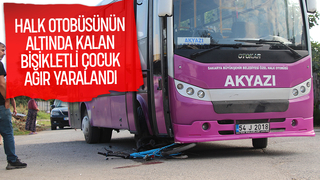 Bisikletli çocuk halk otobüsünün altında kaldı