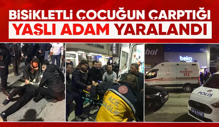 Bisikletlinin çarptığı yaşlı adam yaralandı