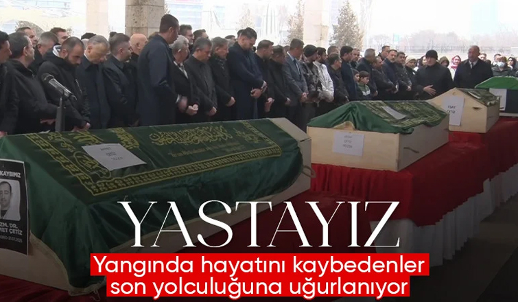Bolu'daki yangında vefat eden Çetiz Ailesi, son yolculuğuna uğurlandı