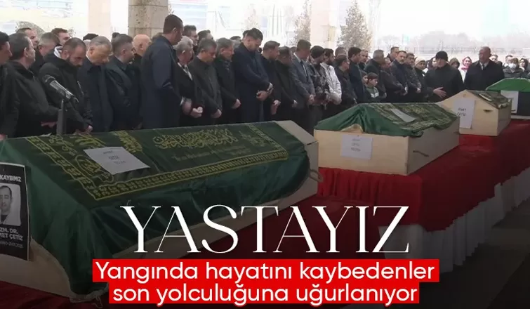 Bolu'daki yangında vefat eden Çetiz Ailesi, son yolculuğuna uğurlandı