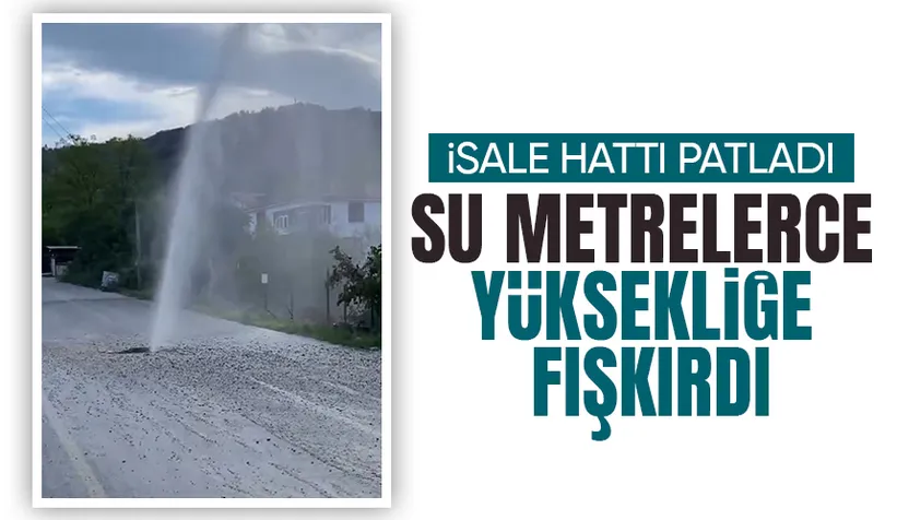Boru patladı; Su metrelerce yüksekliğe fışkırdı