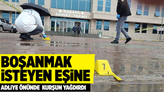 Boşanmak isteyen eşini adliye önünde vurdu