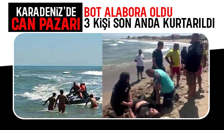 Bot alabora oldu; 3 kişi son anda kurtarıldı