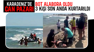 Bot alabora oldu; 3 kişi son anda kurtarıldı
