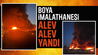 Boya imal edilen eski tavuk çiftlikleri alev alev yandı