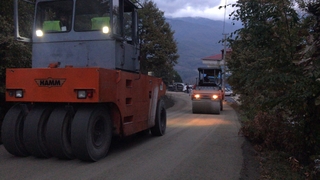 Boztepe'de beton yol çalışması