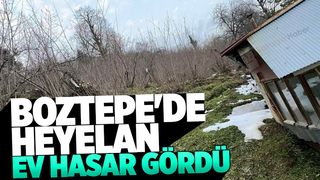 Boztepe'de heyelan ev boşaltıldı