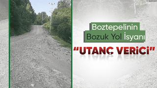 Boztepeli bozuk yola bu görüntü ile tepki gösterdi