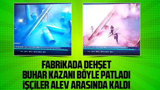 Buhar kazanı bomba gibi patladı