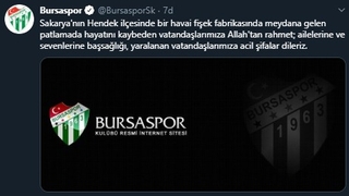 Bursaspor'dan başsağlığı mesajı