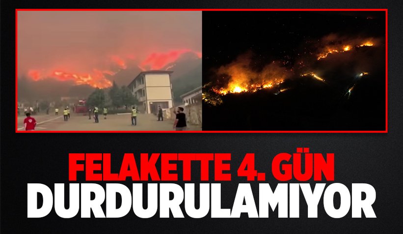 Büyük orman yangını 4. günde sürüyor; Alevler bir köye sıçradı