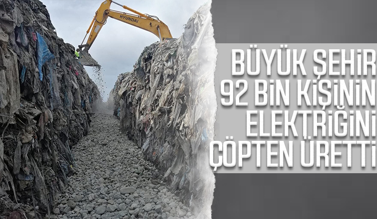 Büyükşehir 92 bin kişinin elektriğini çöpten üretti