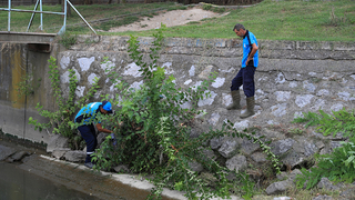 Büyükşehir Çark Deresi çevresini temizliyor