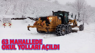 Büyükşehir kar mesaisinde: 63 mahallede okul yolları açıldı